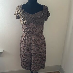 Jack Liebman Montreal-Canada designer vintage Pure silk / lace dress Sz‎ S - M